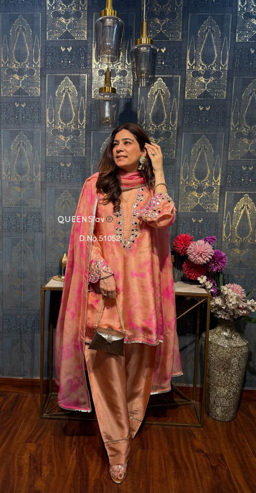 Shibori Print Farshi Salwar Set