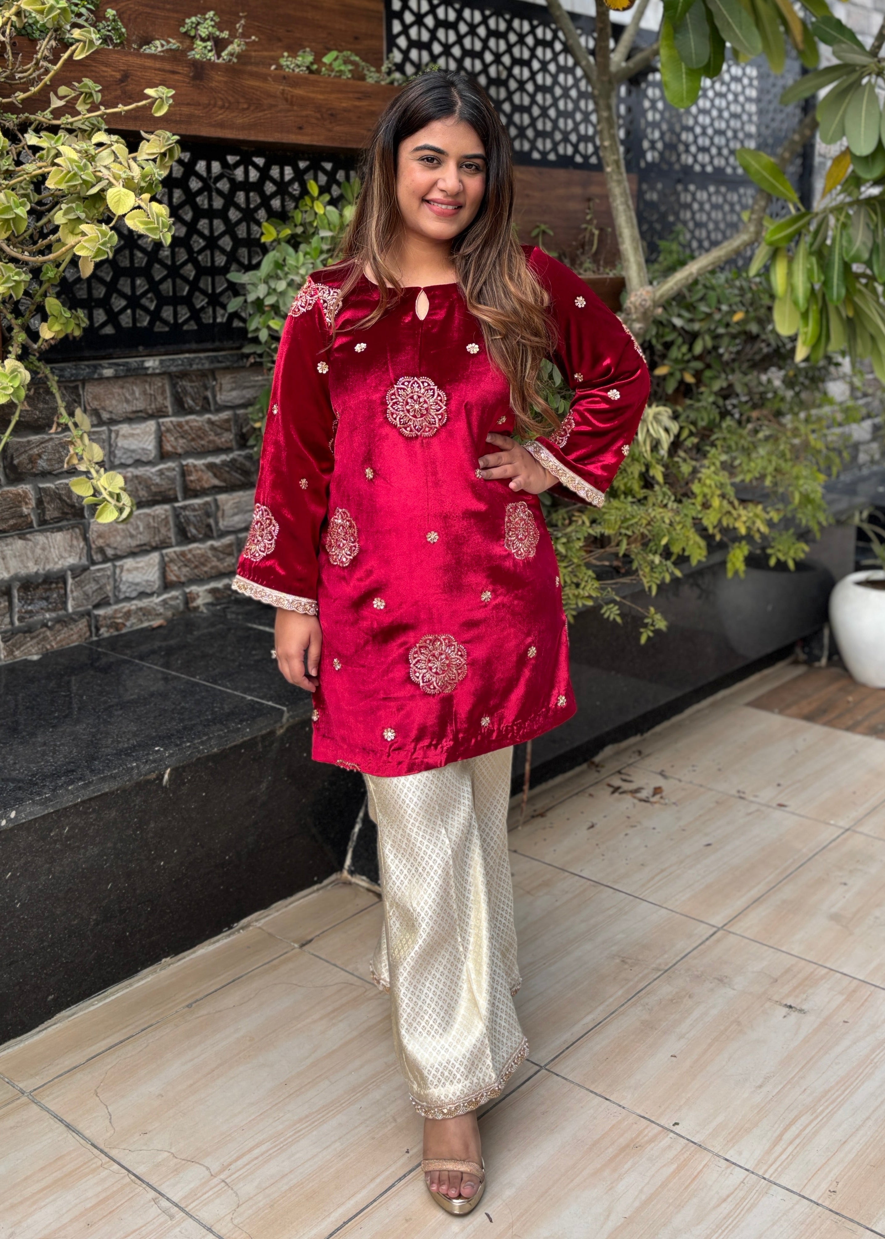 Velvet and Brocade Festive Cord Set