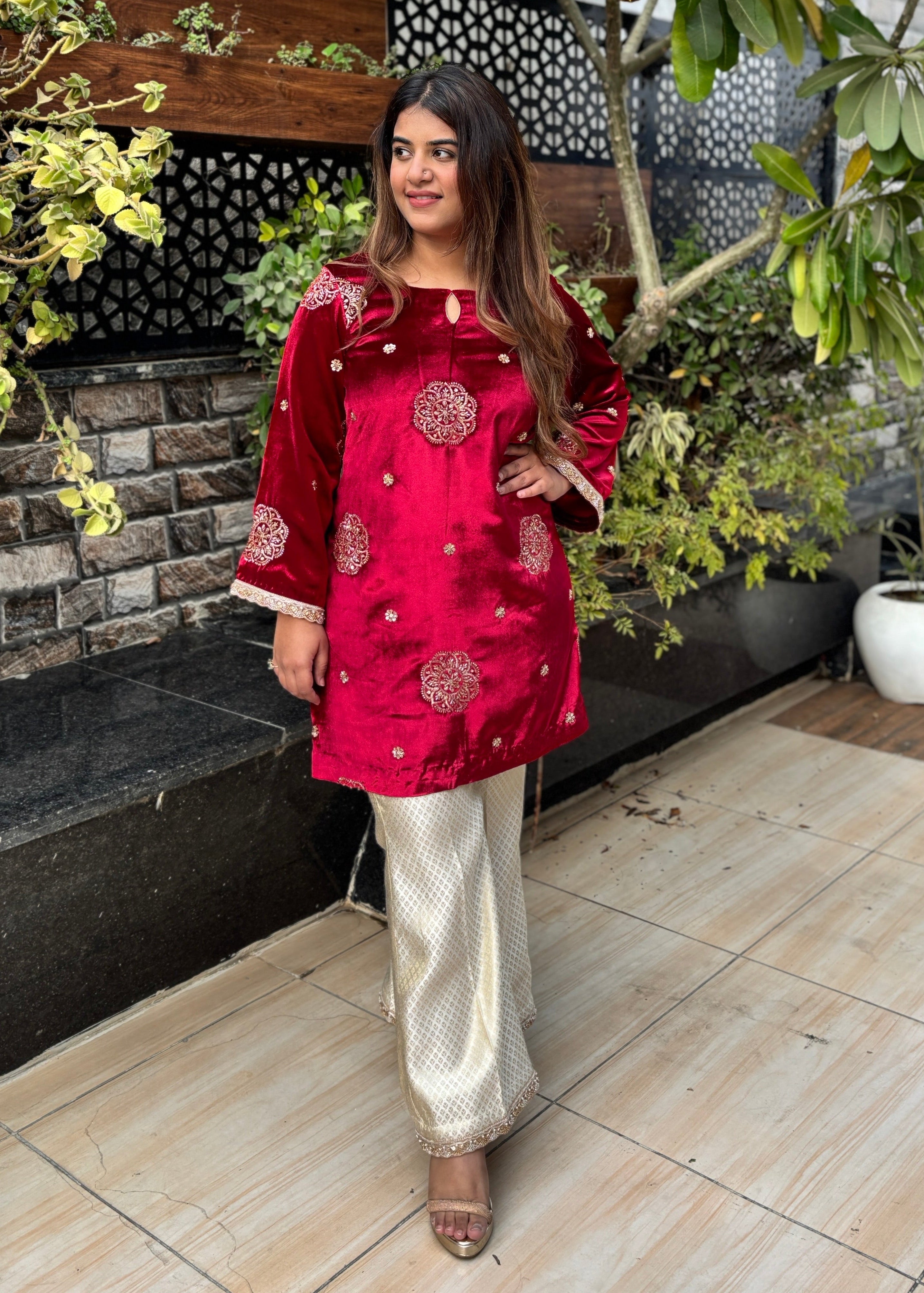 Velvet and Brocade Festive Cord Set