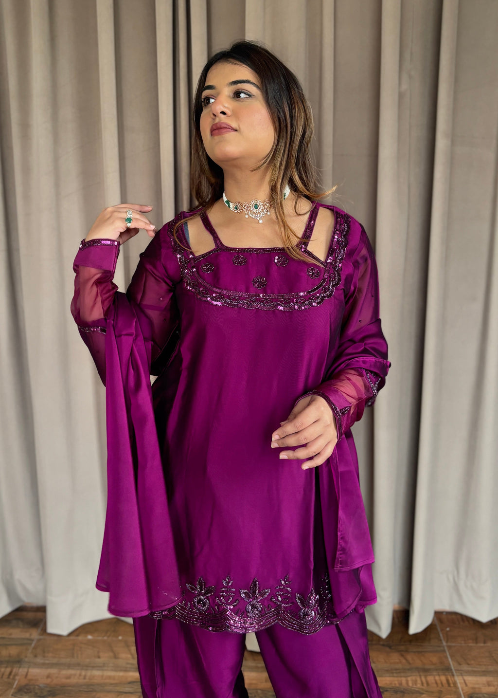 Wine Farshi Suit Set