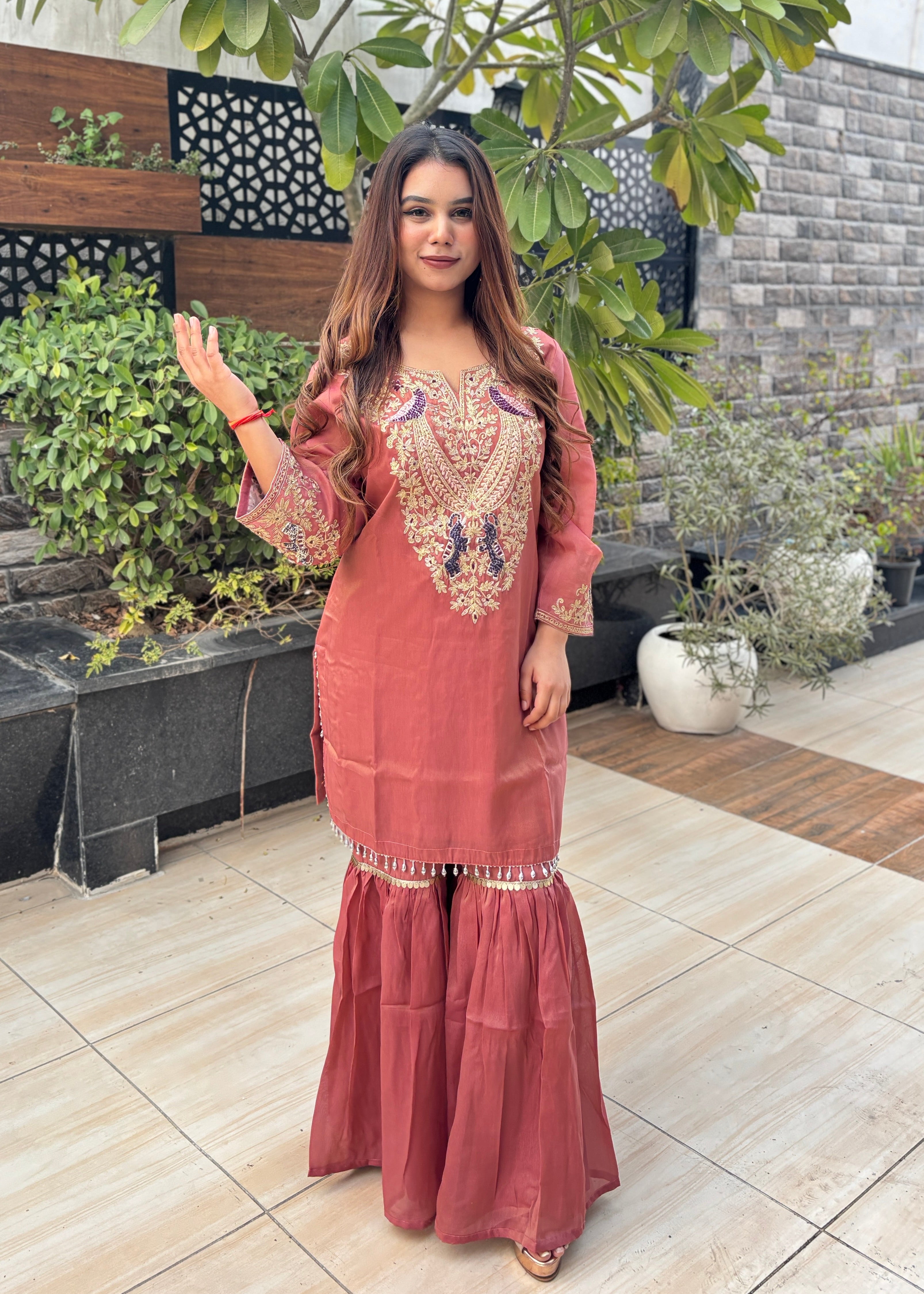 Blush Pink Sharara Set