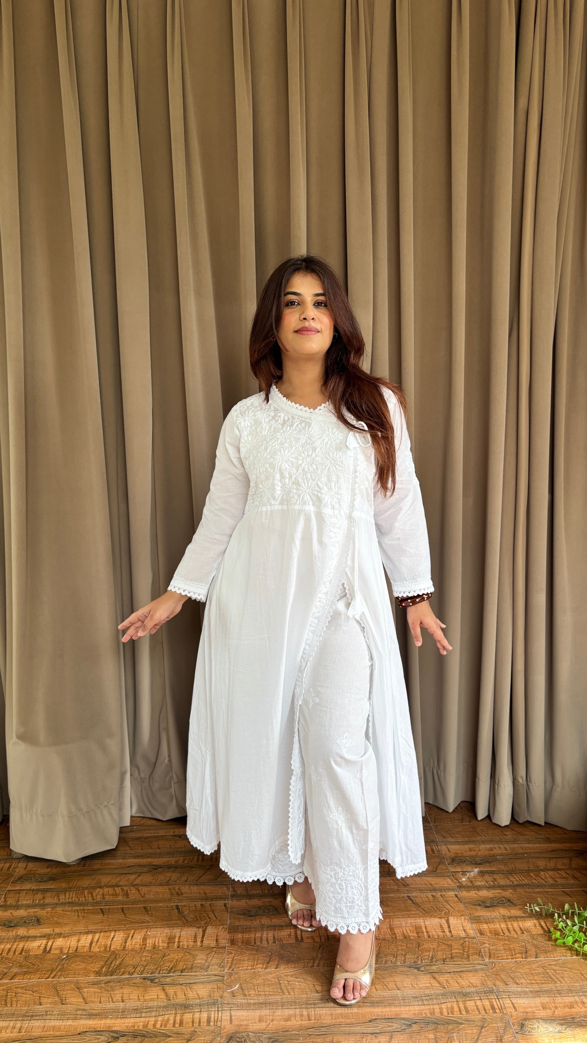 Gangu Anarkali Chikankari Set