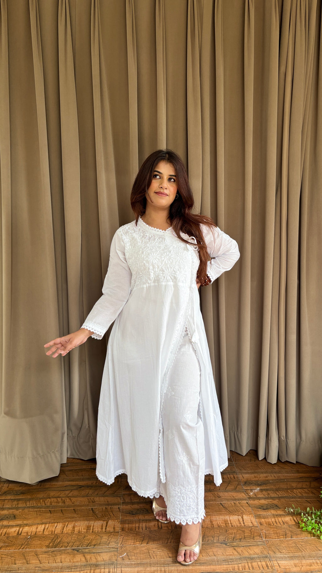 Gangu Anarkali Chikankari Set
