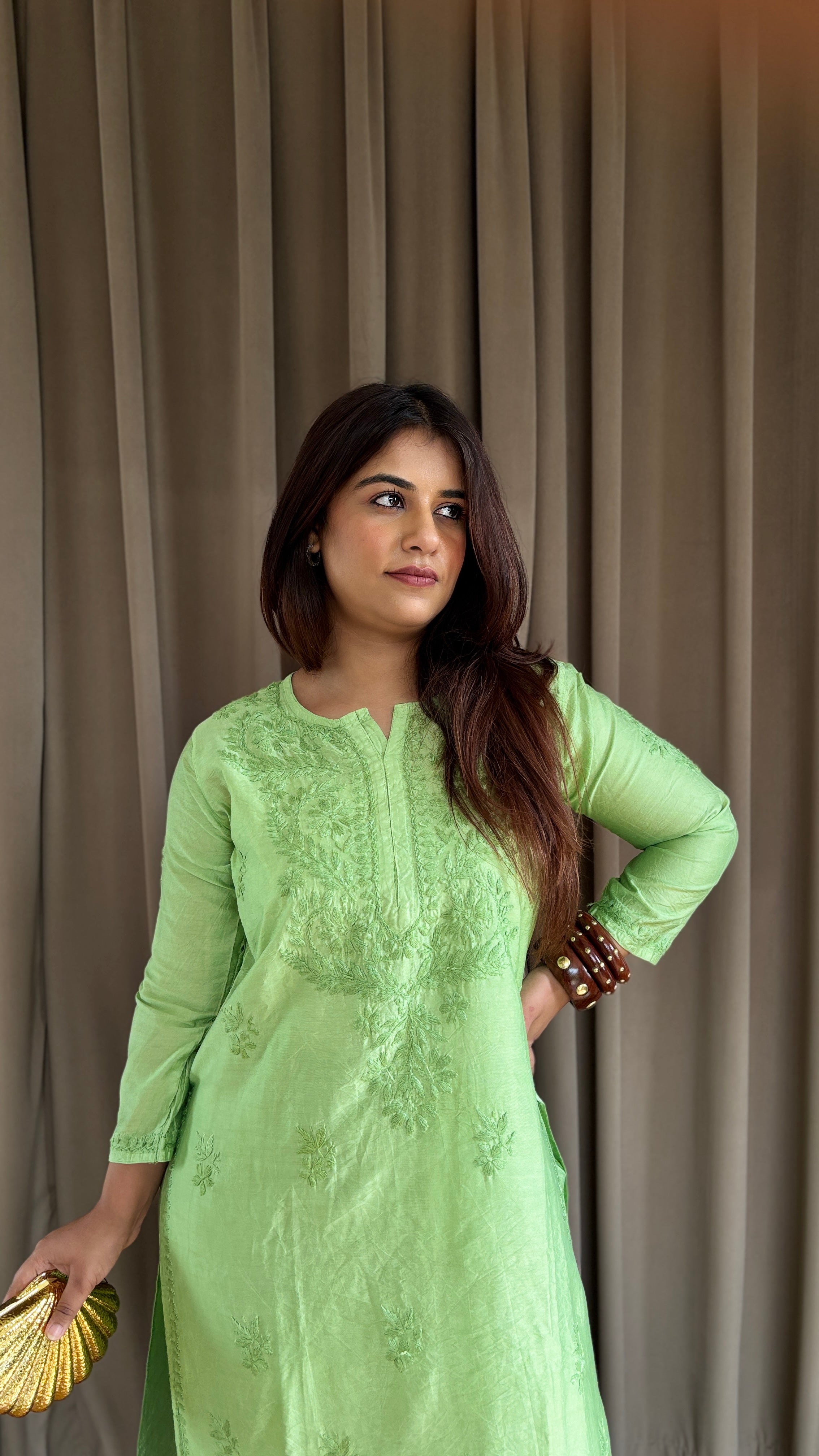 Pista Chikankari Set