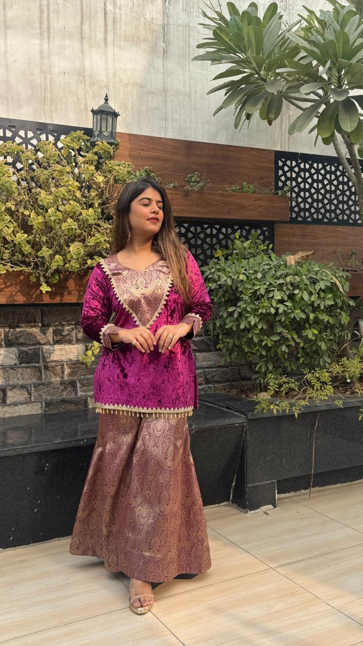 Festive Velvet and Brocade Coord Set