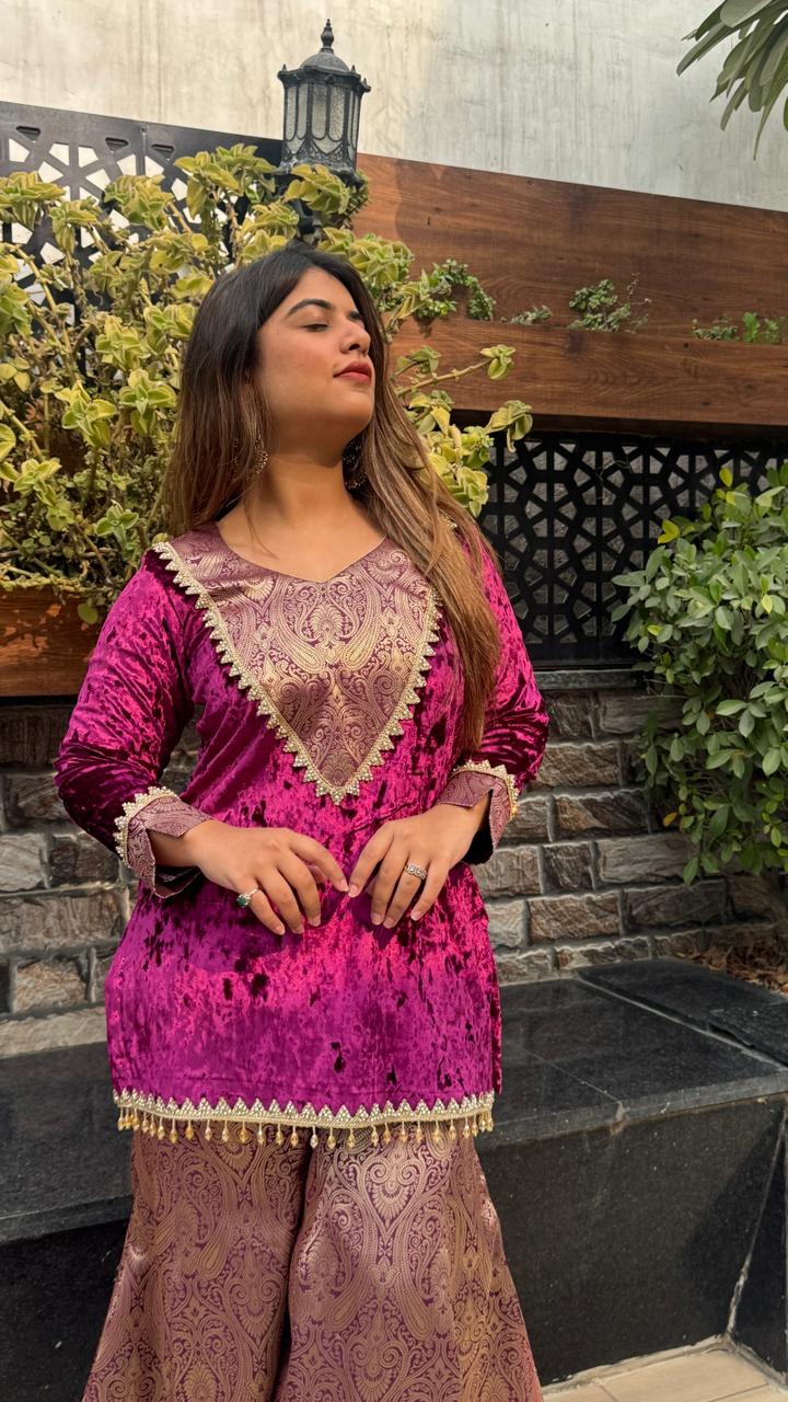 Festive Velvet and Brocade Coord Set