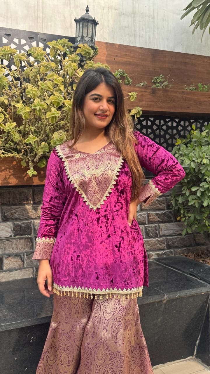 Festive Velvet and Brocade Coord Set